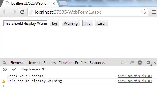 logging using angularjs